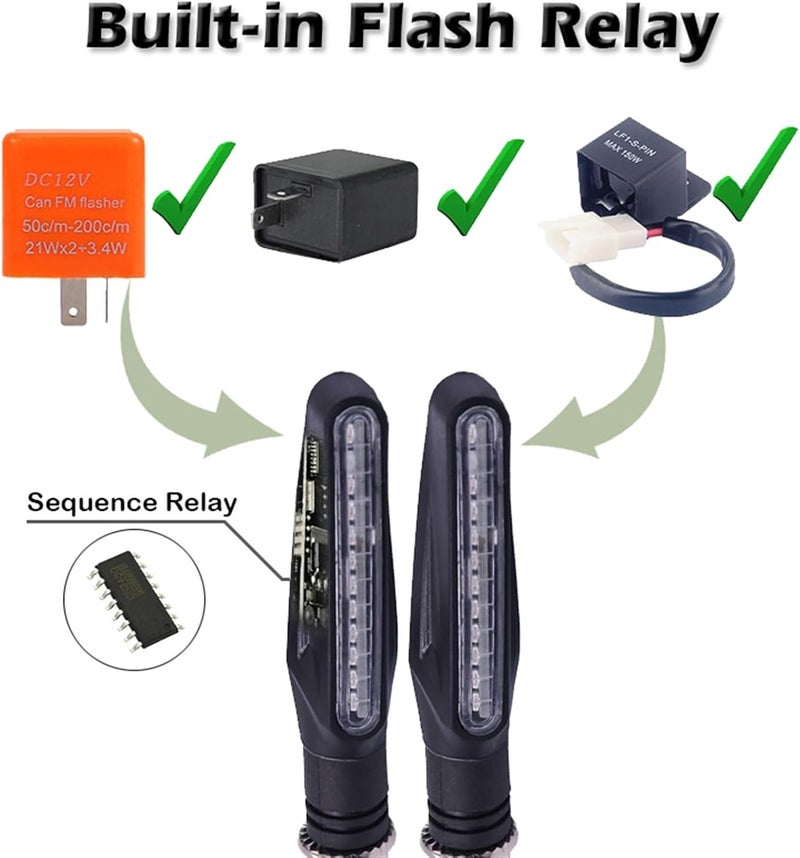 Yurefax Motorcycle Turn Signal Lights (2PCS Red) - Image 3