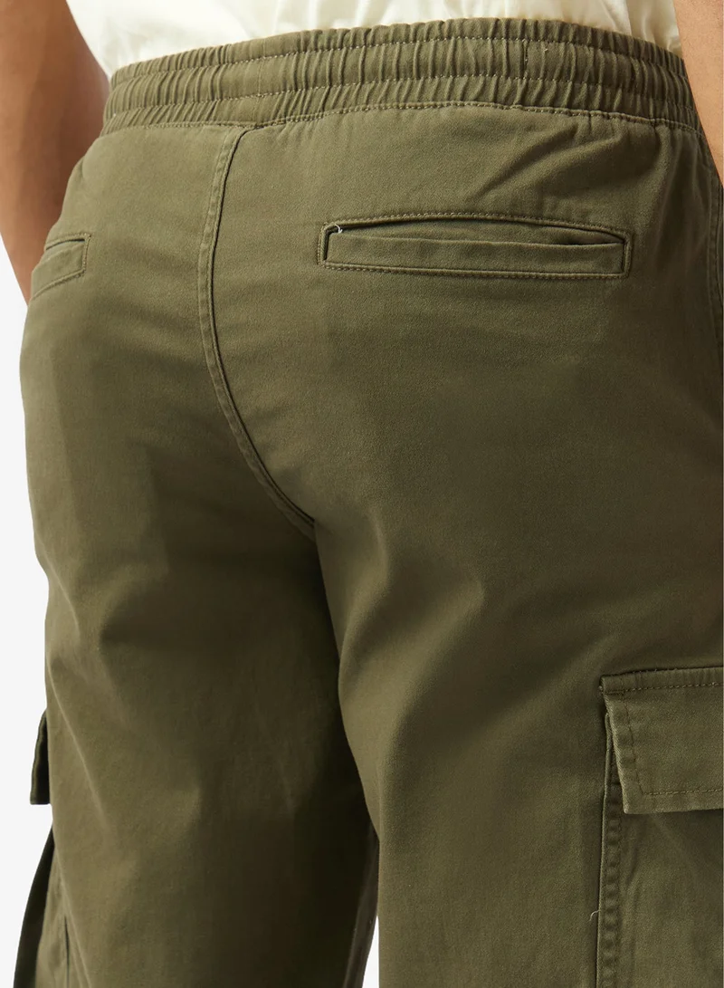 JACK & JONES Olive Night Casual Dylan Cuffed Cargo Pants for Men | Best Price UAE