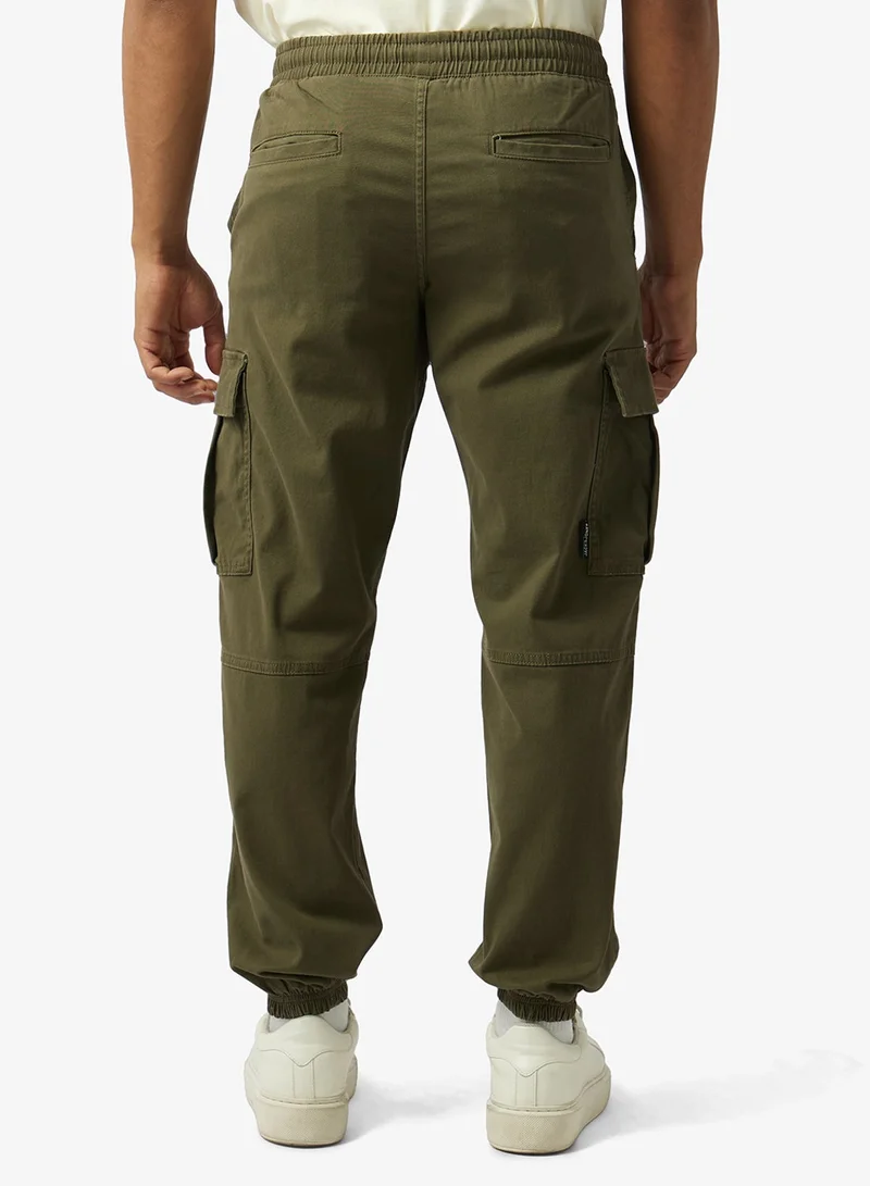 JACK & JONES Olive Night Casual Dylan Cuffed Cargo Pants for Men | Best Price UAE