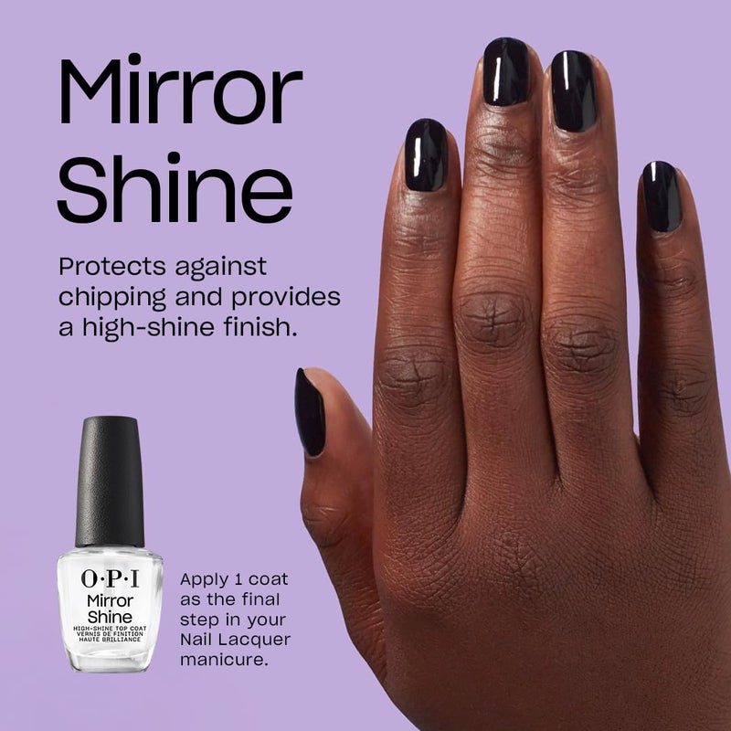 OPI Mirror Shine Top Coat | Nail Polish Top Coat | Brilliant & Glossy, High Shine, Protects Nails - Image 2