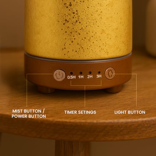 Iris Celeste Ultrasonic Humidifier | Gold Aroma Therapy Diffuser for Home, Bedroom & Office | Ideal Gift Option - Image 5