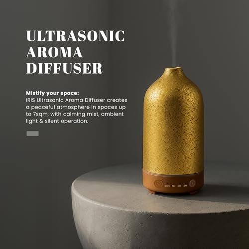 Iris Celeste Ultrasonic Humidifier | Gold Aroma Therapy Diffuser for Home, Bedroom & Office | Ideal Gift Option - Image 4