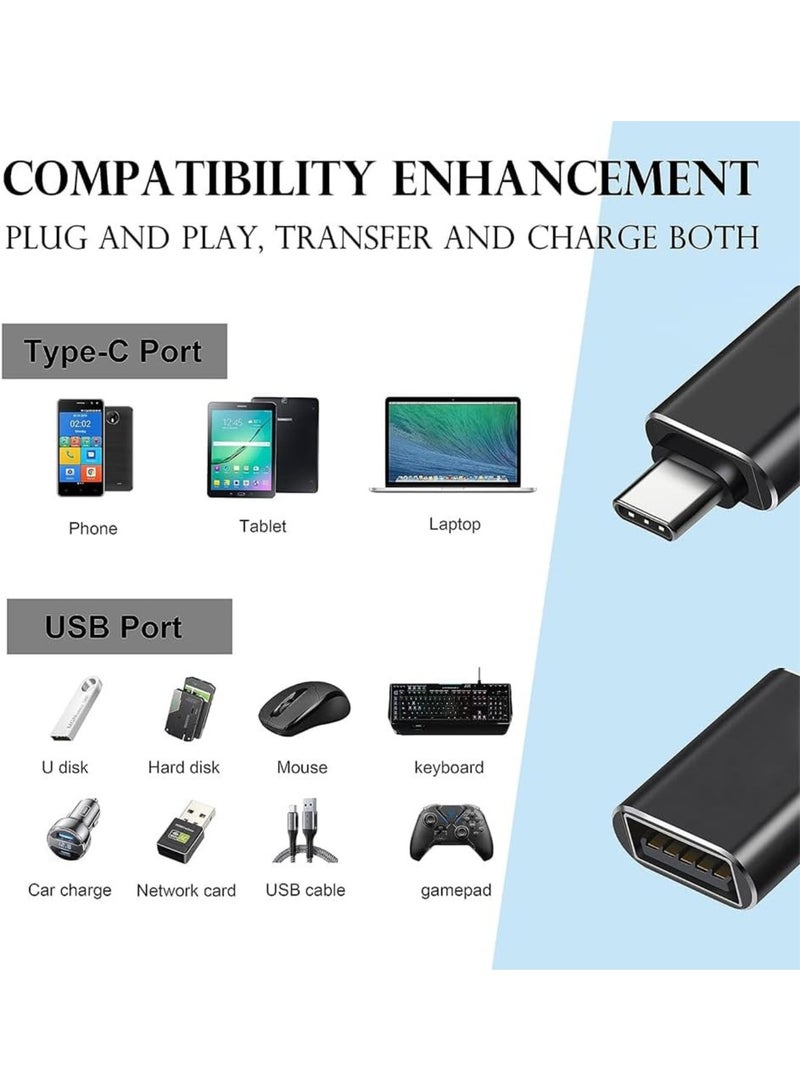 USB C to USB Adapter [2-Pack], Thunderbolt 3 to USB 3.0 OTG Adapter Compatible with MacBook Pro,Pixelbook,and More Type-C Devices (black) - Image 4