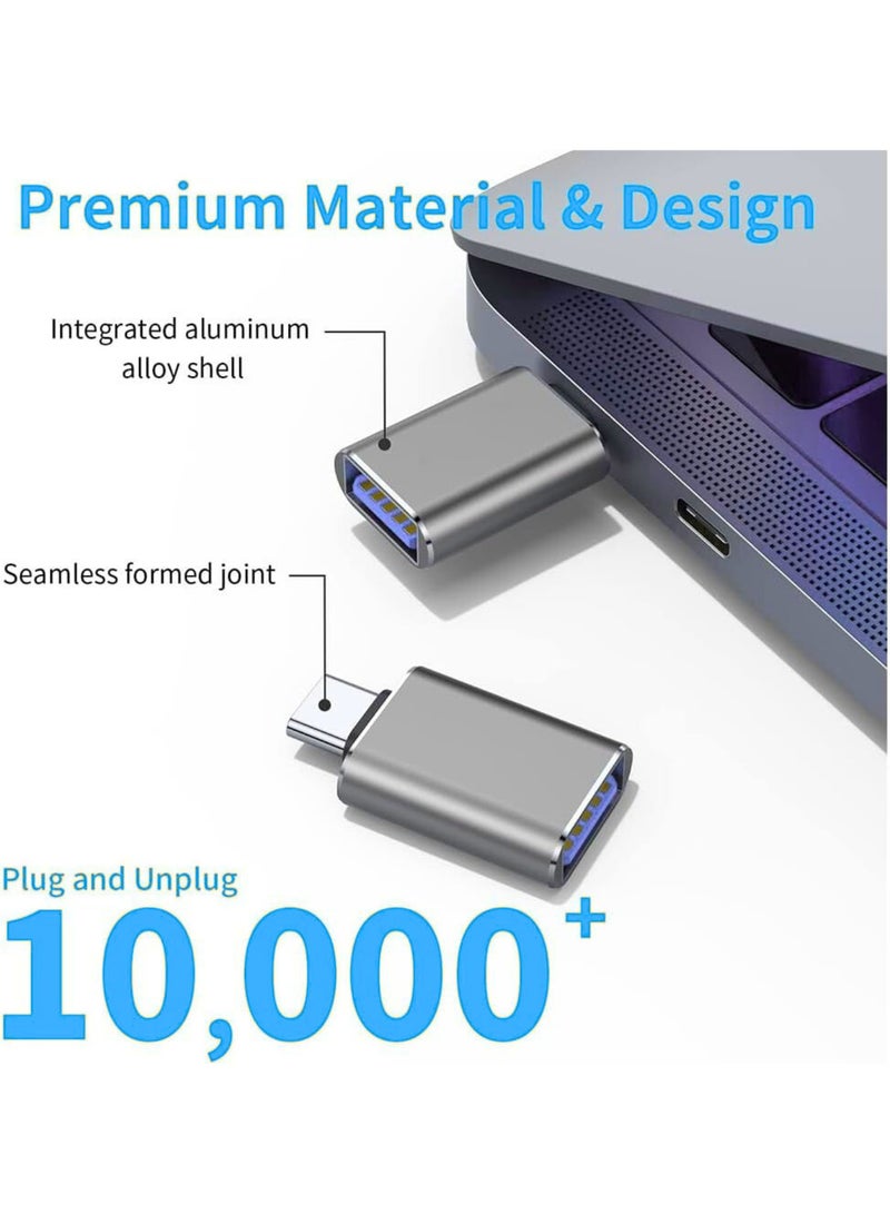 USB C to USB Adapter [2-Pack], Thunderbolt 3 to USB 3.0 OTG Adapter Compatible with MacBook Pro,Pixelbook,and More Type-C Devices (black) - Image 2