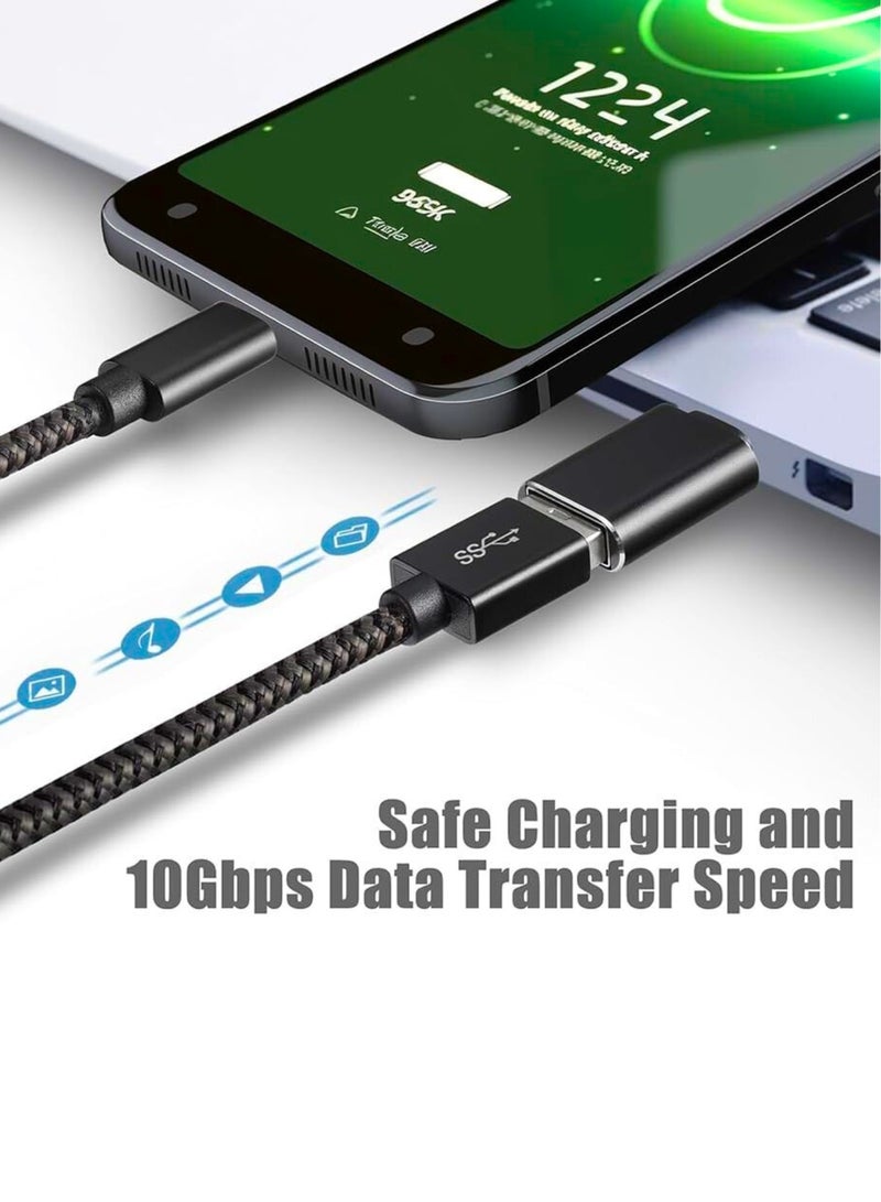 USB C to USB Adapter [2-Pack], Thunderbolt 3 to USB 3.0 OTG Adapter Compatible with MacBook Pro,Pixelbook,and More Type-C Devices (black) - Image 3