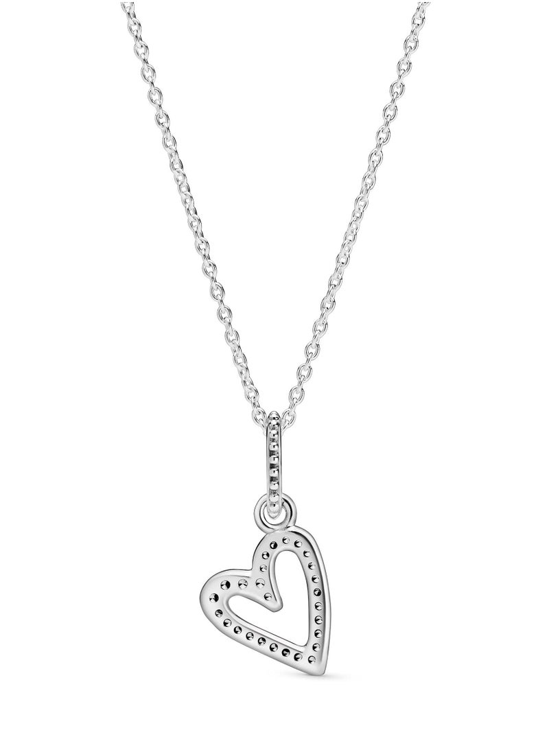 Pandora Violet - Pandora Jewelry Women's Hand Painted Heart Necklace Sterling Silver Formula Crystal Zirconia - Image 1