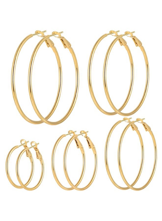 Cuicanstar 12 Pairs Stainless Steel Hoop Earrings Hypoallergenic gold Hoops Earrings Set for Women Girls, Stainless Steel, stainless steel - Image 1