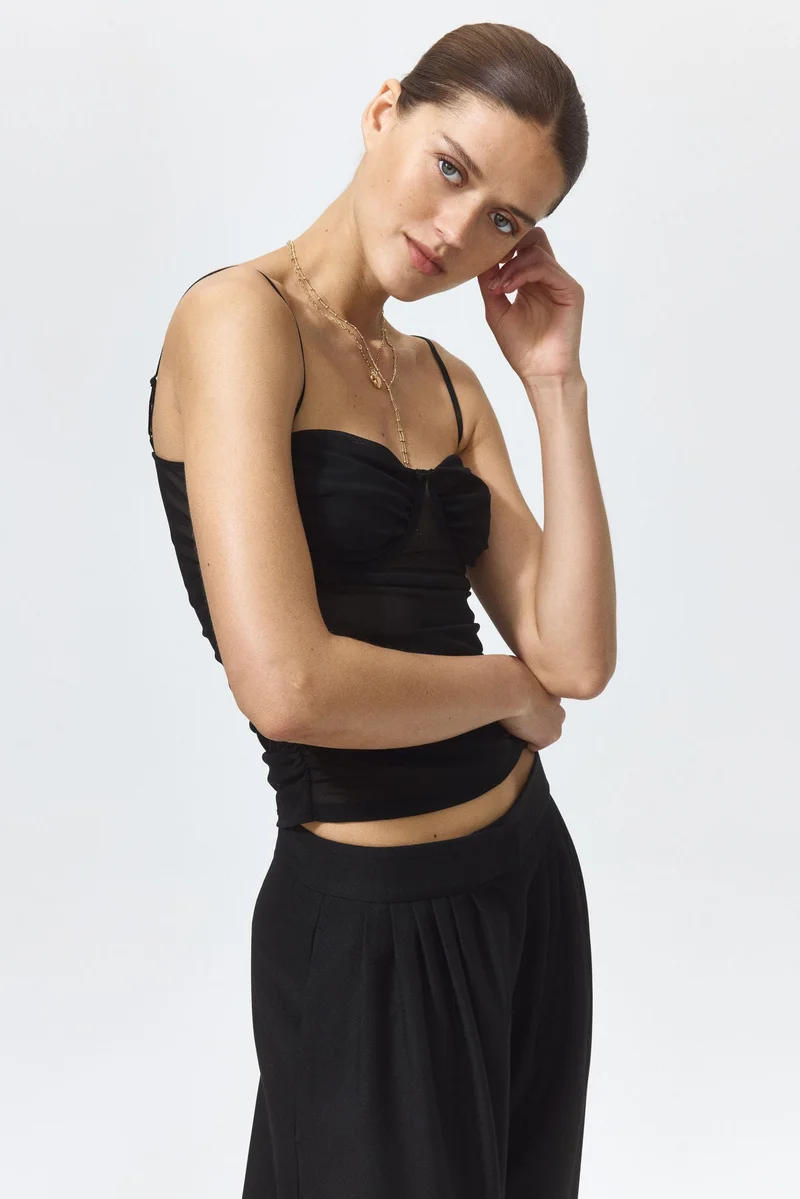 H&M Ruched mesh top
