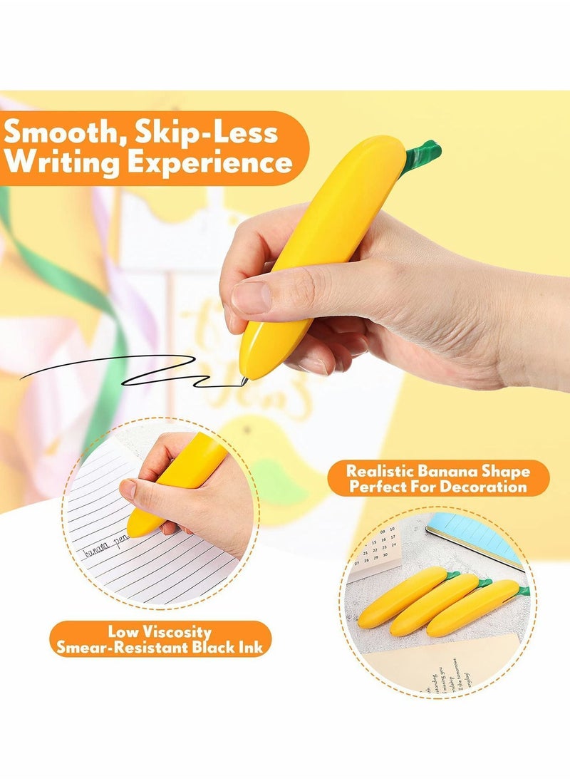 Y&D Novelty Banana Pens, Push-Type Writing Ballpoint Cool Stationery for School, 12 pcs  - Image 3