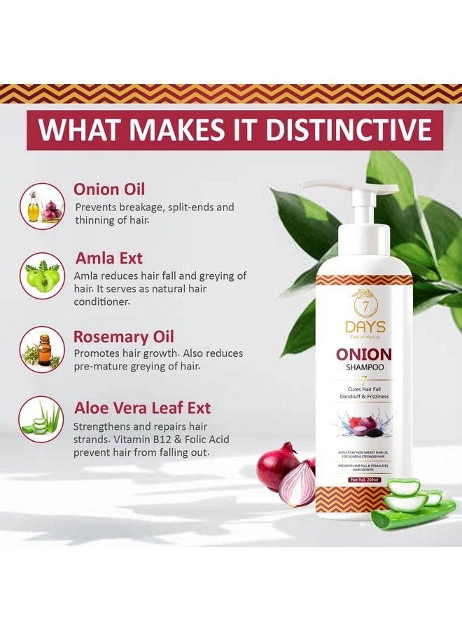 7 Days Onion Shampoo For Anti Hair Fall & Hair Growth With Onion Oil & Plant Keratin200G - Image 3