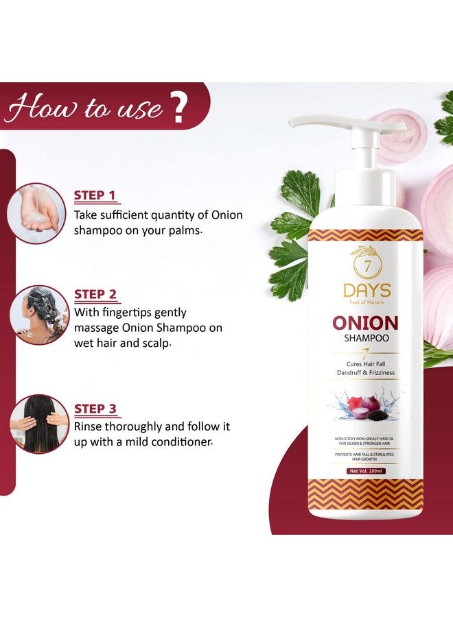 7 Days Onion Shampoo For Anti Hair Fall & Hair Growth With Onion Oil & Plant Keratin200G - Image 5