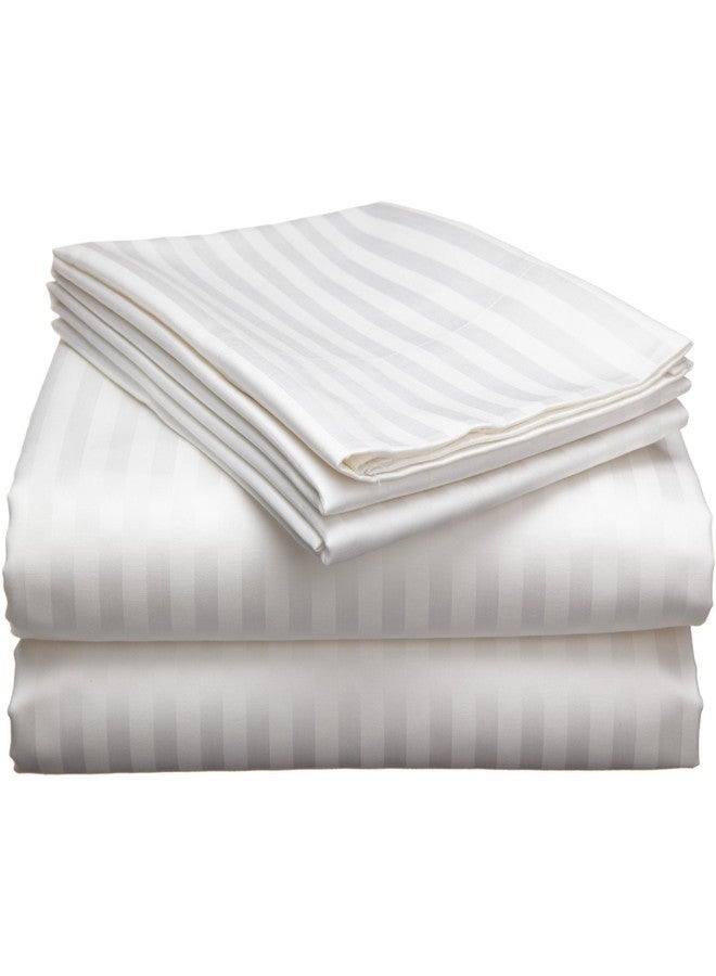 Babulal Jhunjhunwala White Satin Stripe Single Bedsheet Set (Manufactured Using Bombay Dyeing Fabric ONLY)- One Bedsheet (56 * 90) Plus One Pillow Cover (18 * 28) - Image 2