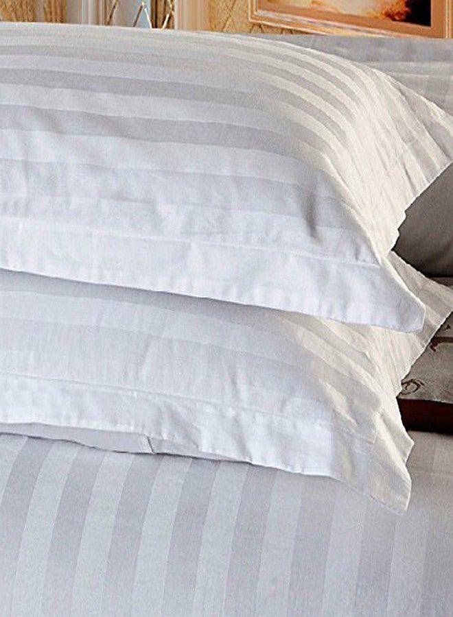 Babulal Jhunjhunwala White Satin Stripe Single Bedsheet Set (Manufactured Using Bombay Dyeing Fabric ONLY)- One Bedsheet (56 * 90) Plus One Pillow Cover (18 * 28) - Image 3