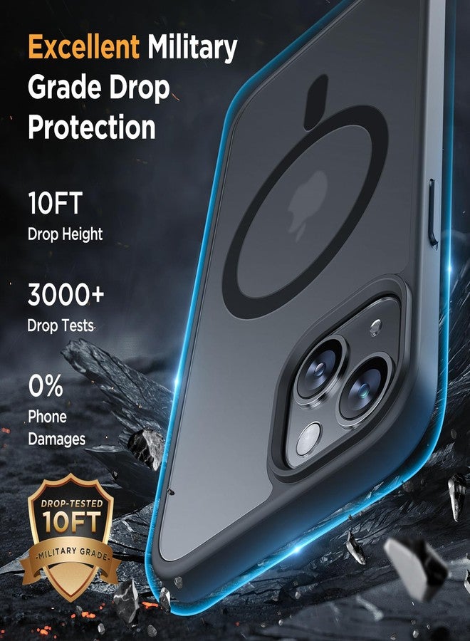 Miracase Magnetic for iPhone 14 Case 6.1 inch (Compatible with MagSafe)（with 2X Screen Protectors） Military-Grade Protection, Anti-Fingerprint Translucent Matte Phone Case Cover, Black - Image 5