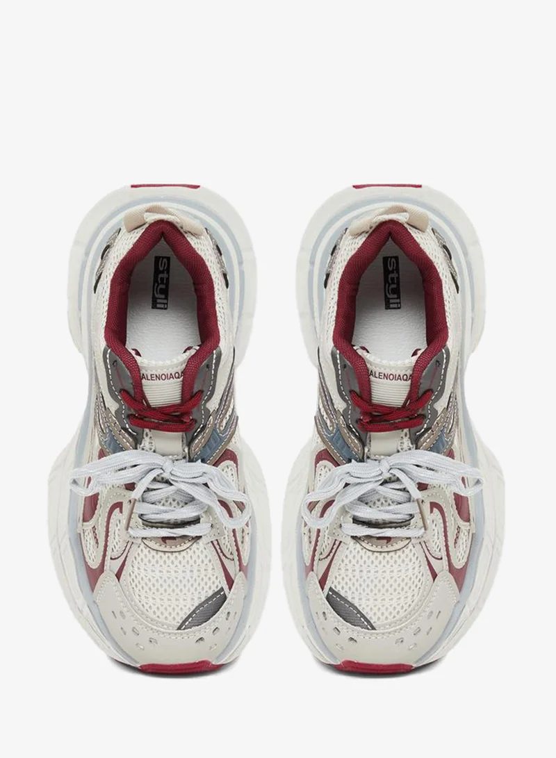 Styli Active Multi Women Textured Panel Sporty Sneakers for Women | Best Price UAE