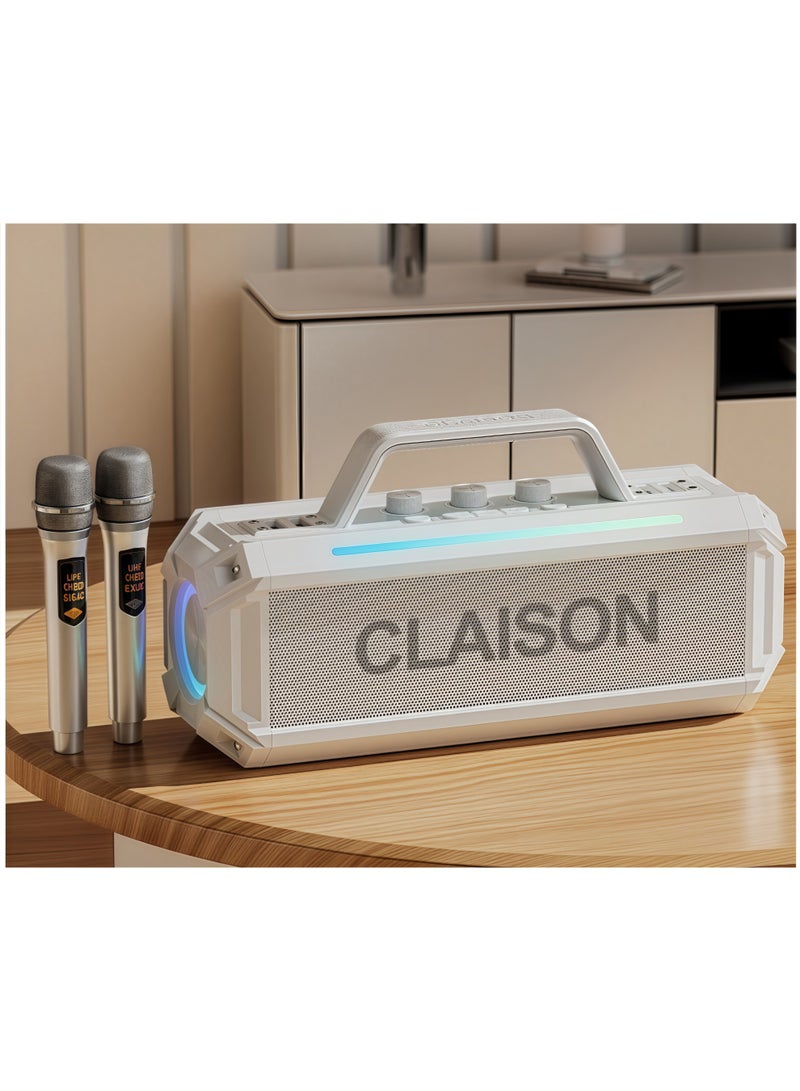 Portable Bluetooth Karaoke Speaker with 2 Wireless Microphones, Ideal for Adults and Kids, Perfect for Home Parties and Weddings - Image 2