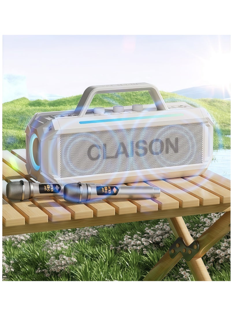 Portable Bluetooth Karaoke Speaker with 2 Wireless Microphones, Ideal for Adults and Kids, Perfect for Home Parties and Weddings - Image 5