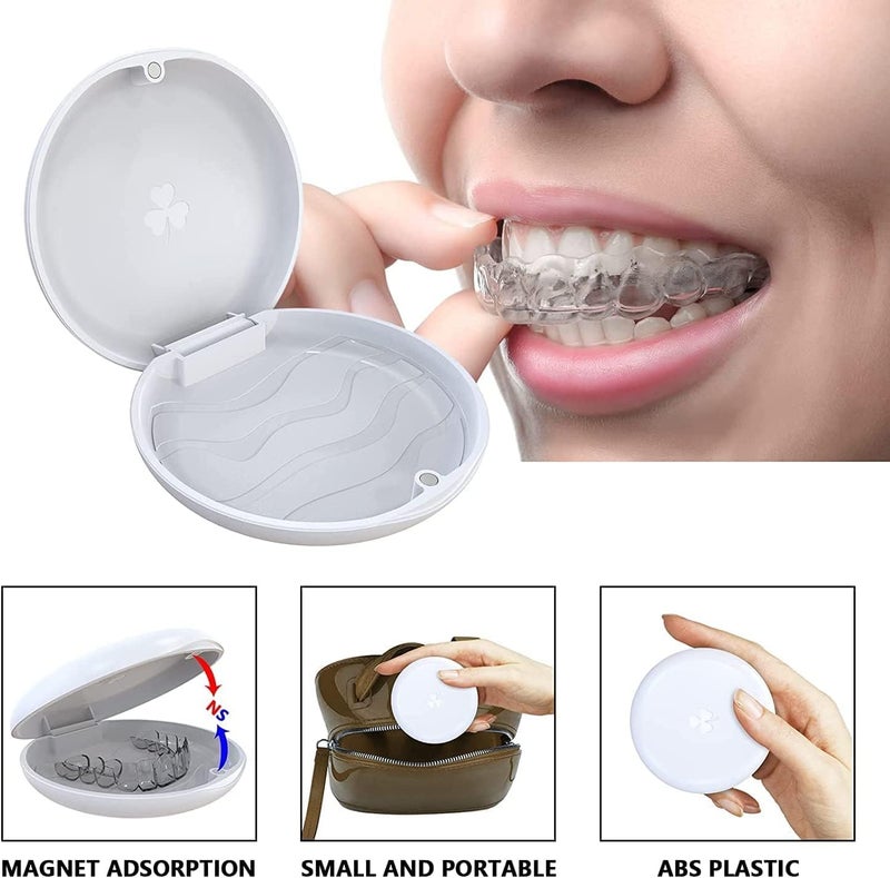 ARGOMAX 2 Pack Retainer Case, Aligner Case, Orthodontic Retainer Case, Retainer Mouth Guards Travel Case - White. - Image 4