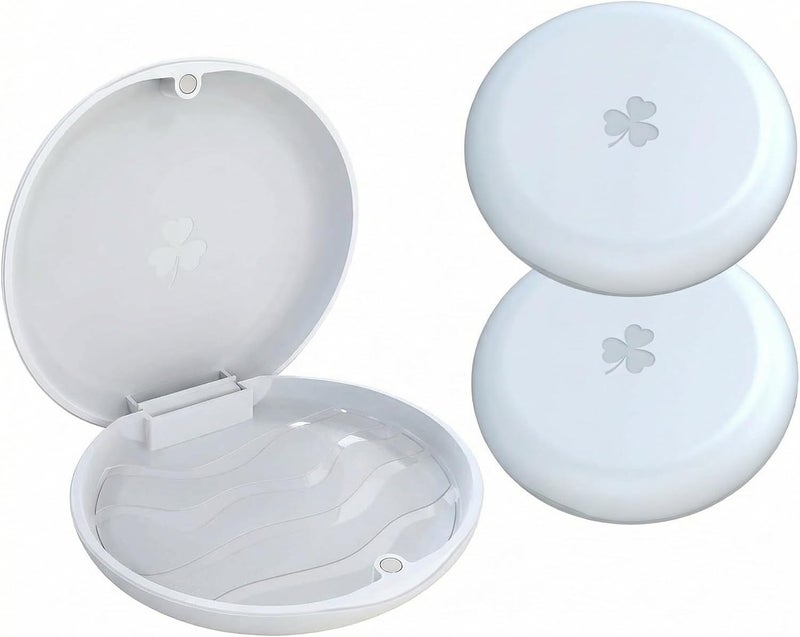 ARGOMAX 2 Pack Retainer Case, Aligner Case, Orthodontic Retainer Case, Retainer Mouth Guards Travel Case - White. - Image 1