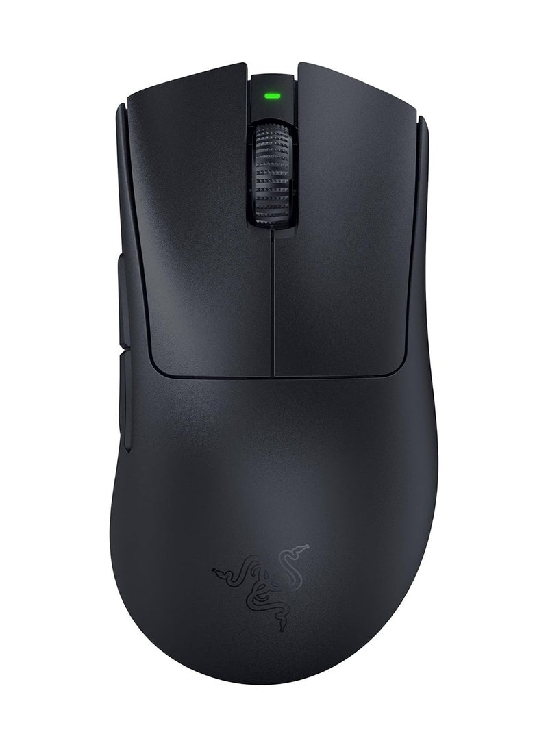 ريزر DeathAdder V3 Pro، ماوس رياضي مريح لاسلكي خفيف الوزن (تصميم خفيف الوزن 63 جم، مستشعر بصري Focus Pro 30K، مفاتيح الماوس Gen-3، HyperSpeed Wireless) (RZ01-04630100-R3G1) أسود - Image 1