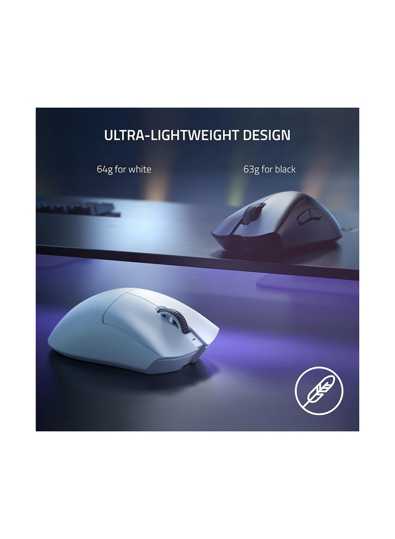 ريزر DeathAdder V3 Pro، ماوس رياضي مريح لاسلكي خفيف الوزن (تصميم خفيف الوزن 63 جم، مستشعر بصري Focus Pro 30K، مفاتيح الماوس Gen-3، HyperSpeed Wireless) (RZ01-04630100-R3G1) أسود - Image 3