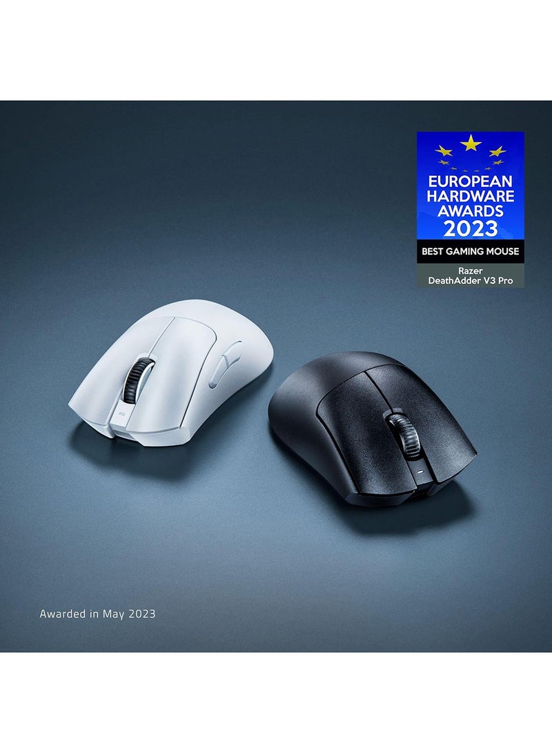 ريزر DeathAdder V3 Pro، ماوس رياضي مريح لاسلكي خفيف الوزن (تصميم خفيف الوزن 63 جم، مستشعر بصري Focus Pro 30K، مفاتيح الماوس Gen-3، HyperSpeed Wireless) (RZ01-04630100-R3G1) أسود - Image 2