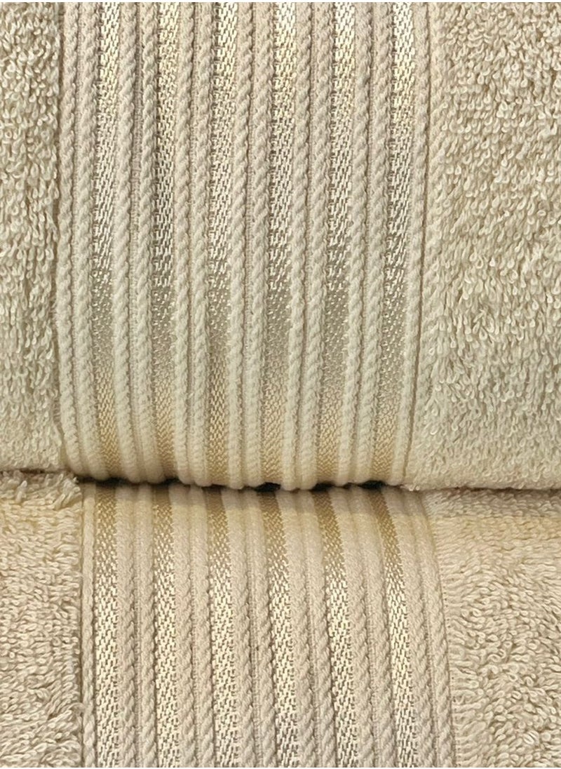 2 Pcs Premium Soft And Quick Dry Bath Sheet 550 GSM - Towels For Bathroom, Pool, Beach And Spa (85x170cm) Set Of 2 - Beige