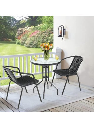 Garden Dining Set 3 Piece Outdoor Furniture Patio Dining Table and Chair Balcony Dinner Table Dinner Chair Poly Rattan Anthracite - pzsku/ZF0203454EA8AE6459551Z/45/_/1736353156/1df61898-95f6-48dd-a574-a9e022803124