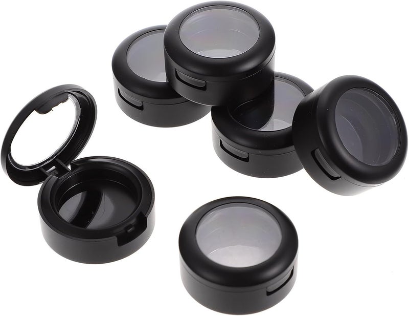 8pcs Compact Black Abs Eyeshadow Dispenser Case with Good Sealing, Mini Empty Single Eyeshadow Storage Box for Home and Travel Makeup Organizer - Image 1