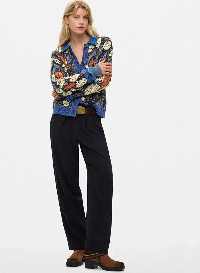 Desigual Multicolour Jacquard jacket with denim details for Women | Best Price UAE