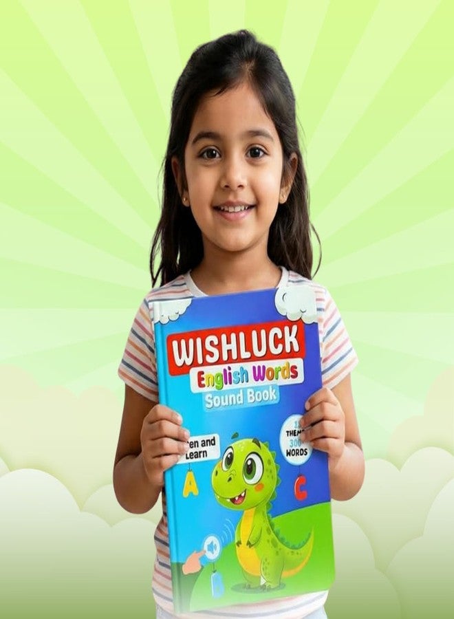 WishLuck Interactive English Word Book for Kids | Educational Vocabulary Sound Book for Language & Speech Development | Talking Learning Book | Screen-Free Early Learning Toy - Image 1
