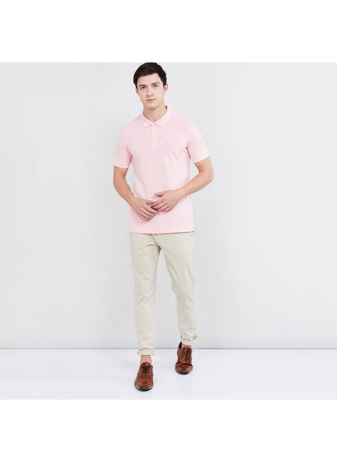 Max Max Men's Half Sleeves Slim Fit Solid Polo (PINK_XXL)  - Image 2