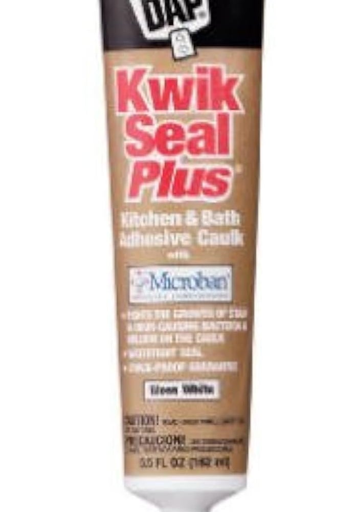 DAP Kwik Seal Plus Kitchen & Bath Adhesive Caulk - 5.5 oz, White with Microban - Image 2