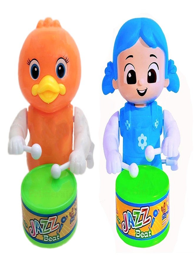 PRIMEFAIR Musical Drum Happy Drummer Key Operated Toys for Kids Dancing Action Rattle Toy (Multicolor) - Image 1