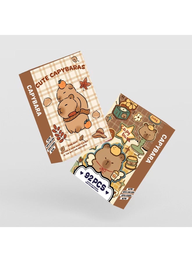 NIBEMINENT 92 Pcs Cartoon Capybara Double-sided Lomo Cards Card For Fans Collection Gifts - Image 2