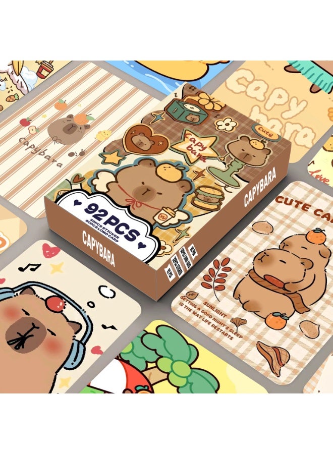 NIBEMINENT 92 Pcs Cartoon Capybara Double-sided Lomo Cards Card For Fans Collection Gifts - Image 1