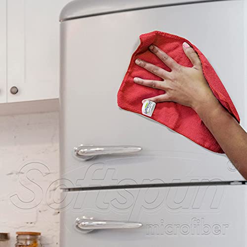 SOFTSPUN Microfiber Cleaning Cloths, 20x30 Cms 15 Piece Towel Set, 340 GSM (Red). Highly Absorbent, Lint & Streak Free, Multi-Purpose Wash Cloth for Kitchen, Car, Window, Stainless Steel, Silverware.… - Image 5