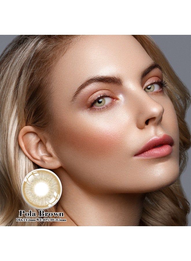 هابييمين عدسات بولا اللاصقة التجميلية السنوية بلون السكر البني للجنسين، مجموعة تكبير مع علبة - Image 5