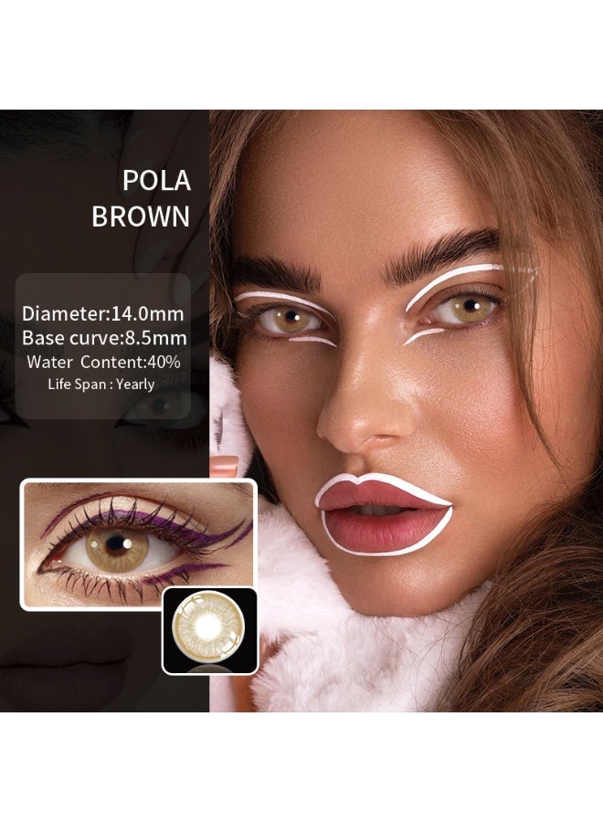 هابييمين عدسات بولا اللاصقة التجميلية السنوية بلون السكر البني للجنسين، مجموعة تكبير مع علبة - Image 4