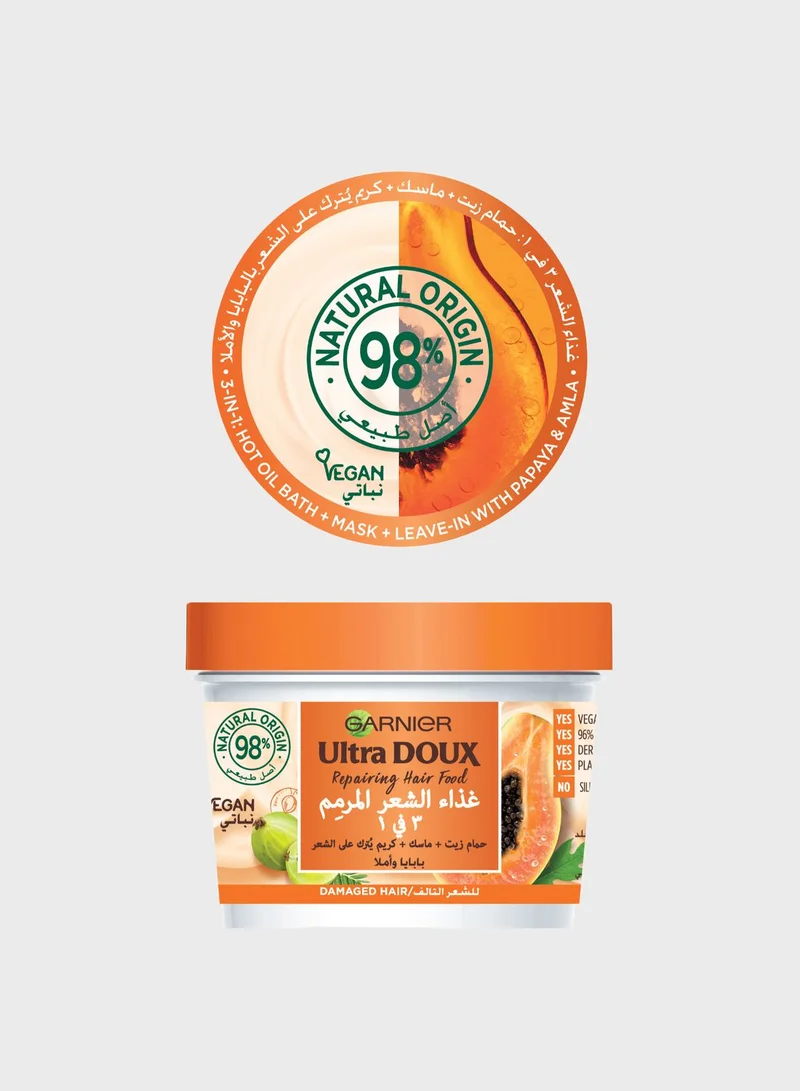 garnier Garnier Ultra Doux Hair Food Repairing Papaya 3-in-1 Hair Mask For Damaged Hair 390ML