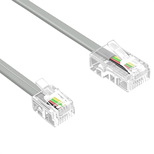 NECABLES 2Pack RJ45 to RJ11 Adapter Converter Cable 6ft RJ45 8P4C Male to RJ11 6P4C Male Gray - 6 Feet - Image 2