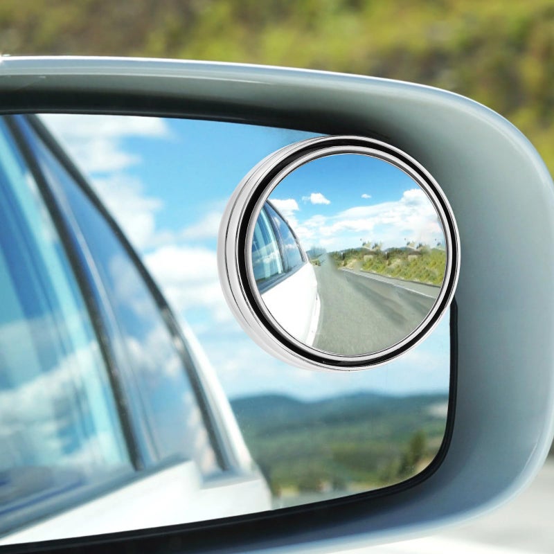Adjustable Wide Angle Blind Spot Mirror 2 Pack Silver Frame for SUV Truck Safety - Image 5