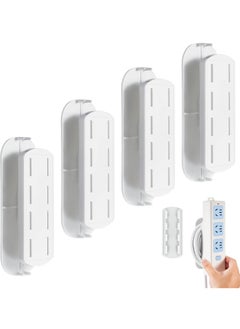 KASTWAVE Self Adhesive Power Strip Holder Power Socket Mounts with Wire Wrap Function, Plastic Power Bar Holder Power Strip Fixer for Router Computer Kitchen Home Office Cable Management 5 Pack  - Image 1