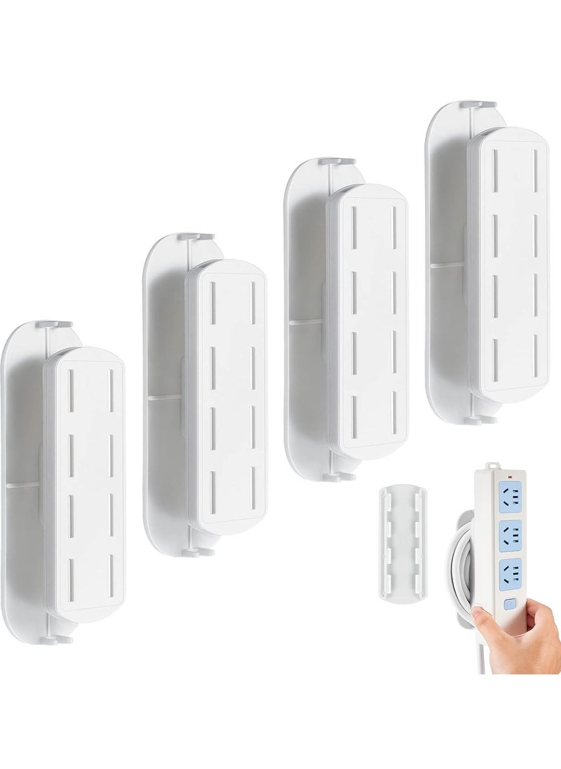 KASTWAVE - Self Adhesive Power Strip Holder Power Socket Mounts with Wire Wrap Function, Plastic Power Bar Holder Power Strip Fixer for Router Computer Kitchen Home Office Cable Management 5 Pack - Image 1