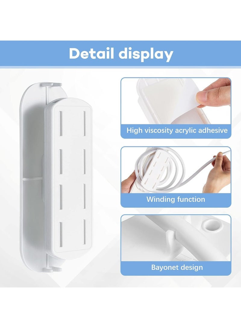 KASTWAVE - Self Adhesive Power Strip Holder Power Socket Mounts with Wire Wrap Function, Plastic Power Bar Holder Power Strip Fixer for Router Computer Kitchen Home Office Cable Management 5 Pack - Image 1