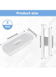 KASTWAVE Self Adhesive Power Strip Holder Power Socket Mounts with Wire Wrap Function, Plastic Power Bar Holder Power Strip Fixer for Router Computer Kitchen Home Office Cable Management 5 Pack  - Image 5