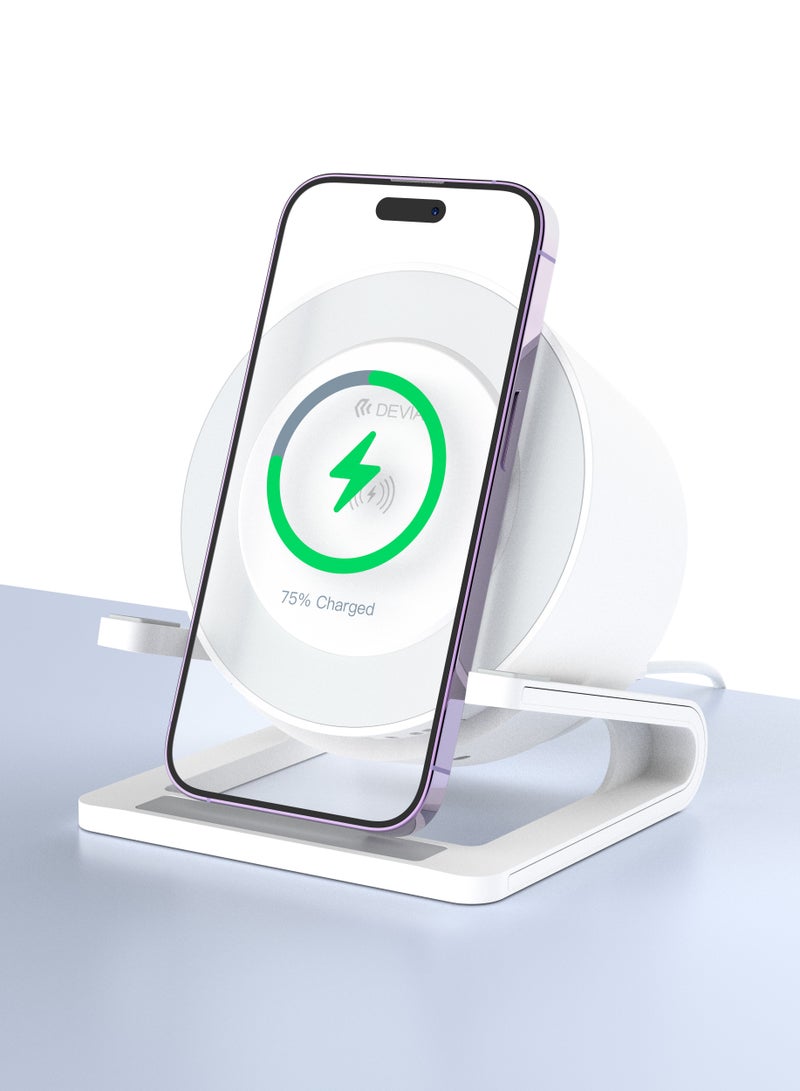 ديفيا مكبر صوت للشحن اللاسلكي لسطح المكتب بقوة 15 واط مصباح ليلي من ديفيا يتميز المكبر بمصباح ليلي مدمج، مما يتيح لك إضاءة غرفة نومك أو مكتبك بشكل مريح - Image 4