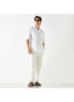 Iconic Iconic Textured Camp Collar Shirt with Short Sleeves and Pocket  - Image 2