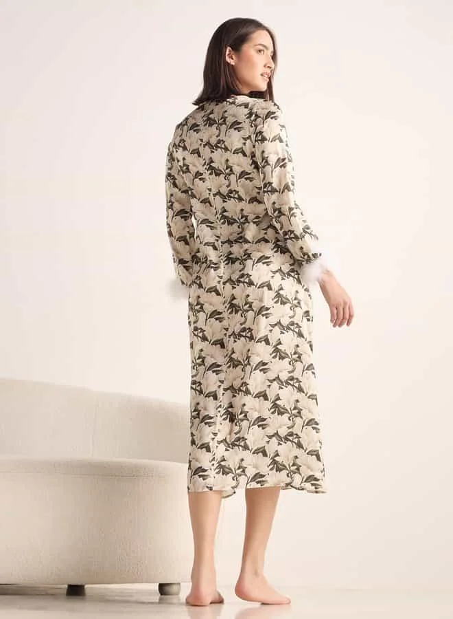 Splash FAV Floral Print Satin Night Dress