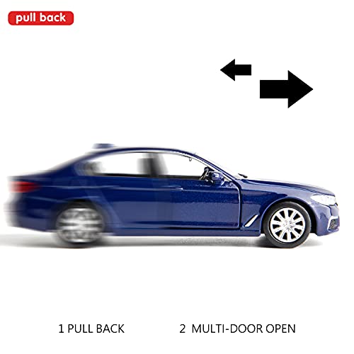 RMZ City BMW M550i Car Model 1:36 Diecasting Alloy Toy Car, Pull Back Vehicles Toy Car for Toddlers Kids Boys Girls Gift Blue - Image 3